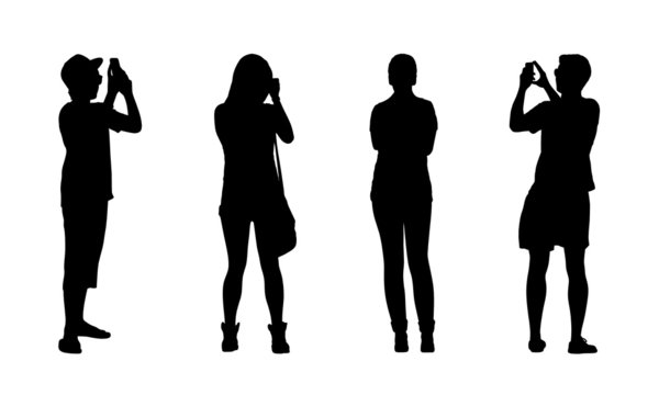 people standing outdoor silhouettes set 18