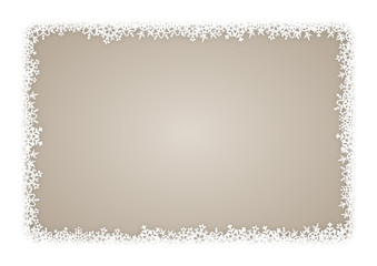 Schneeflocken-umrahmter Hintergrund, Querformat, beige