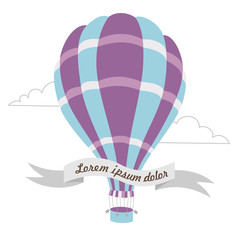 Obraz premium Vector illustration of hot air balloon on the sky