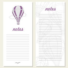 Vector illustration of air balloons on notebook