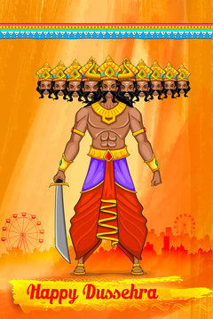 Ravan in Dussehra advertisment and promotion poster
