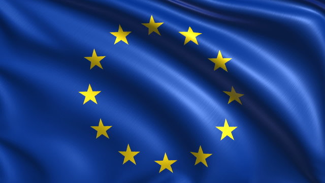 flag of the European Union with fabric structure; looping