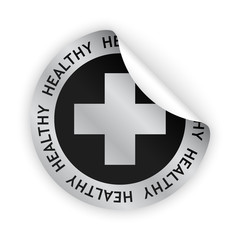 vector healthy product bent sticker