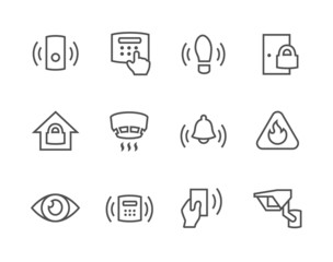 Outline Perimeter security icons