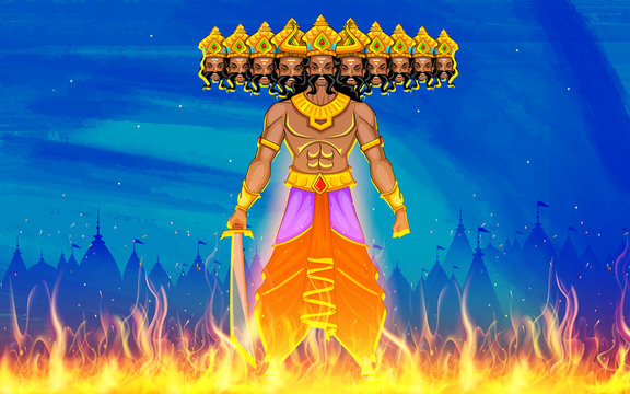 The Mighty Ravana A Stunning Portrait of the Mythical Indian Demon King AI  generated 24066189 Stock Photo at Vecteezy