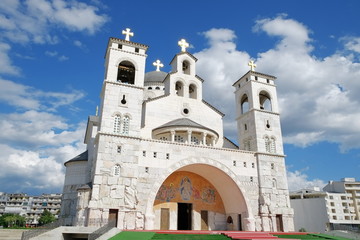 Fototapeta na wymiar Resurrection Cathedral In Podgorica, Montenegro