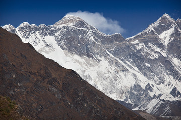 Fototapeta na wymiar Mt. Everest - view from Namche Bazaar. Solukhumbu, Nepal