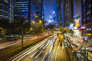 Obraz premium Hong Kong traffic at night
