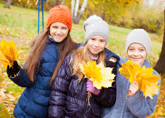 Children at autumn