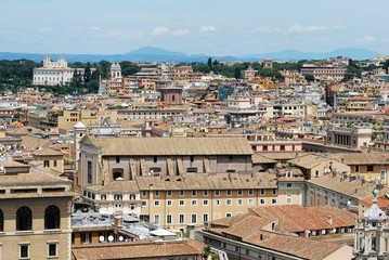 Obraz premium Rome aerial view from Vittorio Emanuele monument