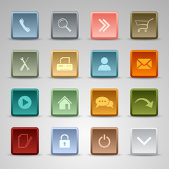 Colored set web squere buttons template