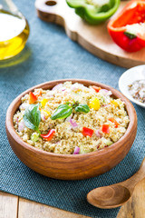 Quinoa with fennel and pepper salad
