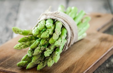 bundle of of ripe organic asparagus