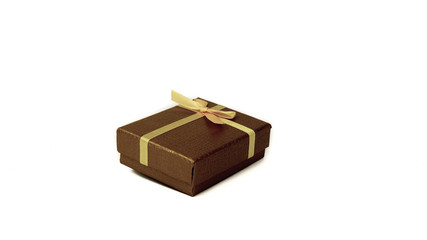 Simple gift box package isolated on white background