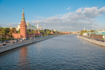 the Moscow Kremlin and the waterfront. Moscow. Russia