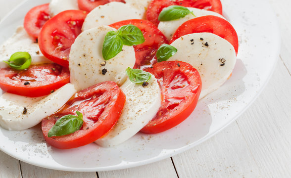 Italian tomato and mozzarella Caprese salad