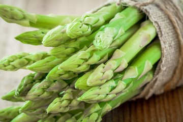 bundle of of ripe organic asparagus