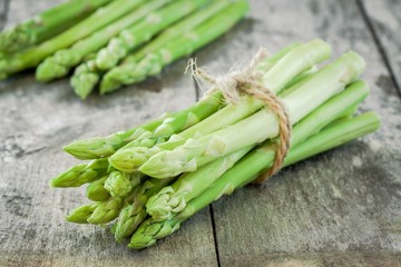 bundle of of ripe organic asparagus