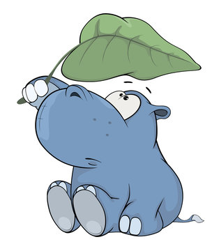Little hippopotamus. Cartoon