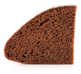 Slice of fresh rye bread isolated on white background cutout