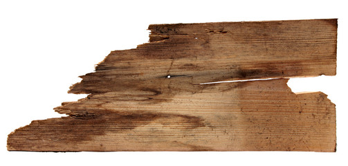 Old Wood plank, isolated on white background