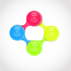 metaball colorful round diagram infographics