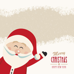 santa claus wave side vintage winter background