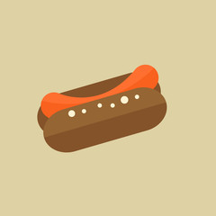 Hotdog. Food Flat Icon