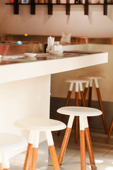 white chair in cafe