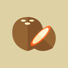 Coconut. Food Flat Icon