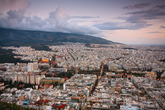 View of Athens from Lycabettus hill.