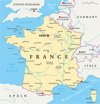 Fototapeta France Political Map