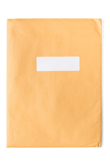 Front of yellow envelope.Isolated on white background.