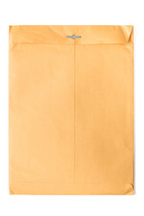 Back of yellow envelope.Isolated on white background.