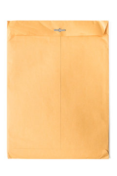 Back of yellow envelope.Isolated on white background.