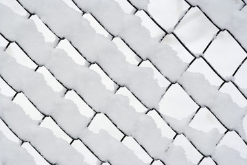 snowy wire netting