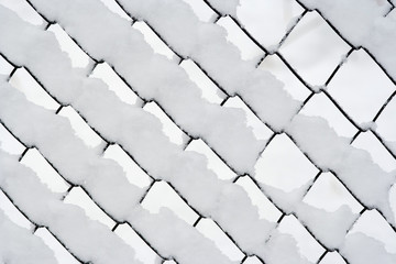 snowy wire netting
