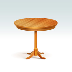 Vector Empty Round Wood Table