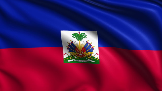 flag of Haiti with fabric structure; looping