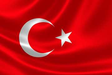 Close-up of the Republic of Turkey's Flag