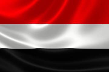 Close-up of the Republic of Yemen's Flag