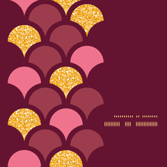 Gold glitter fish scale vertical frame seamless pattern © Oksancia