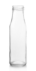 Empty glass bottle isolated on white