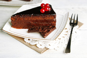 Chocolate cake with fresh berries