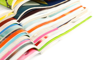 Many magazines close up