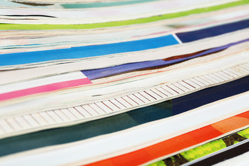 Many magazines close up