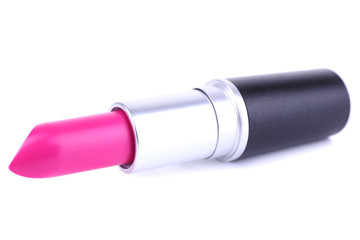 Crimson lipstick isolated on white