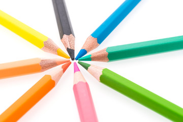 Naklejka premium Colorful pencil isolated on white background