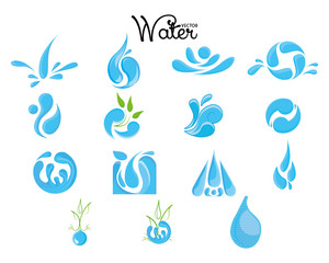 water icon set