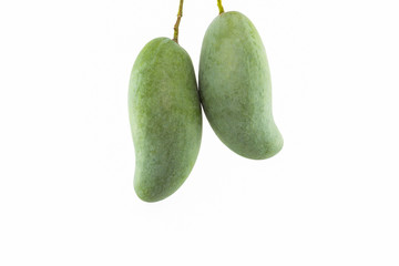 Fresh green mangoes.